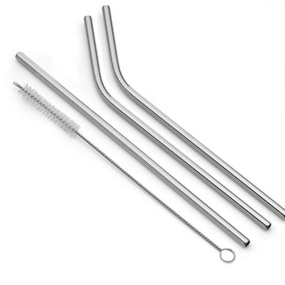 Canudos de Aço Inox Reutilizável + Escova