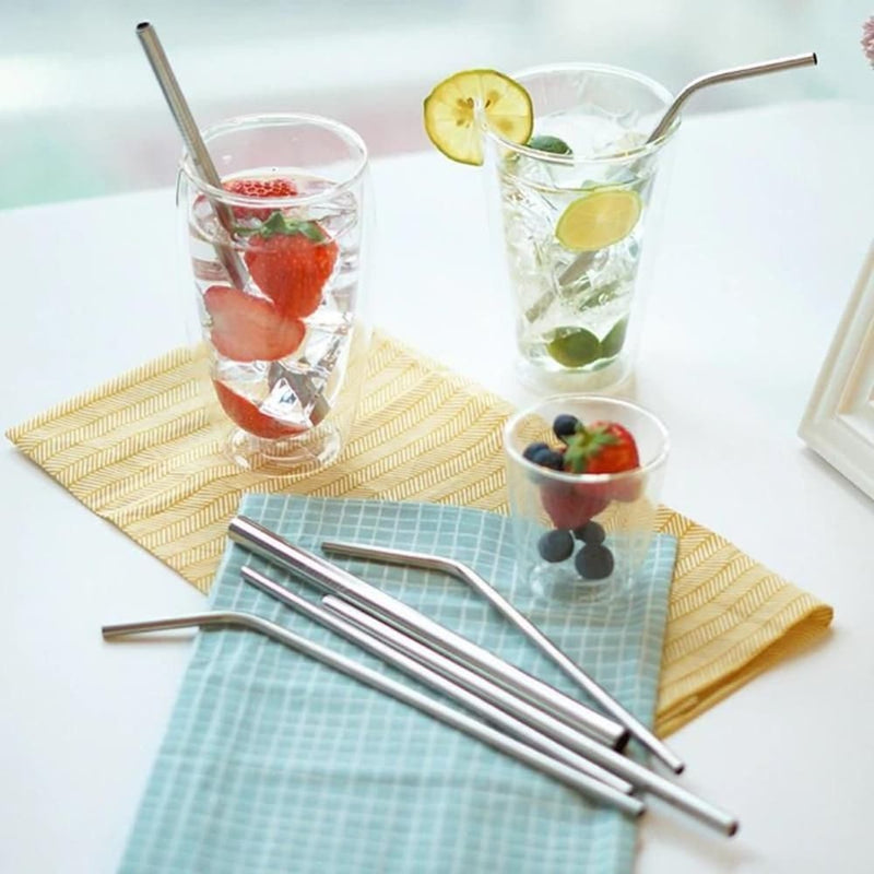 Canudos Aço Inox Metal Reutilizável + Escova