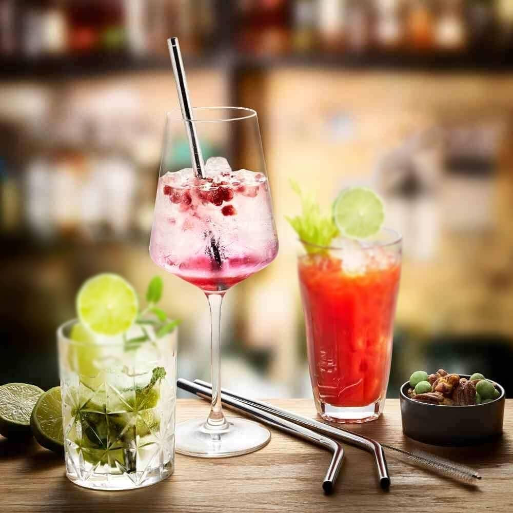 Canudos Aço Inox Metal Reutilizável + Escova