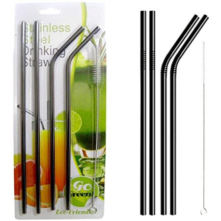 Canudos Aço Inox Metal Reutilizável + Escova