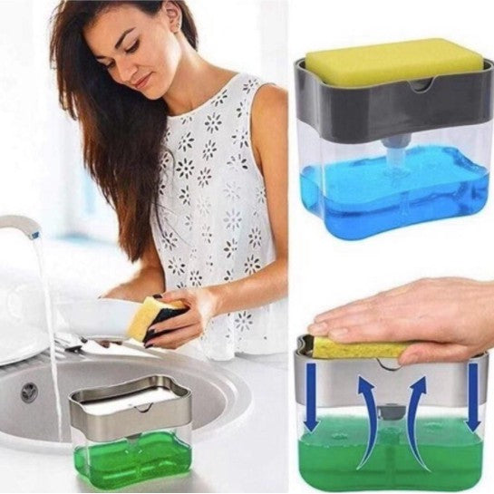 Porta Detergente com Esponja 2 em 1