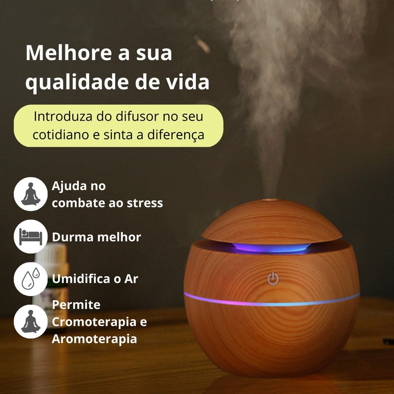 Umidificador Difusor de Ambientes com LED