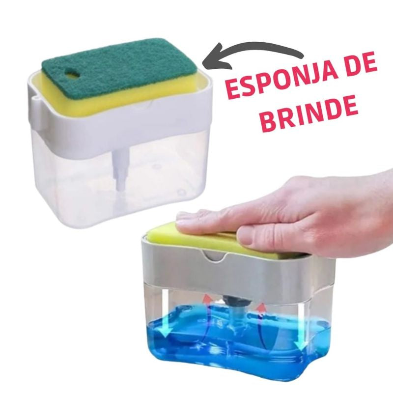 Porta Detergente com Esponja 2 em 1